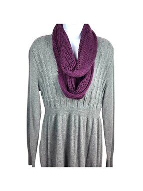 Soft Purple Knit Infinity Scarf Lightweight Crochet-Style Loop Mix & Match 3/$15
